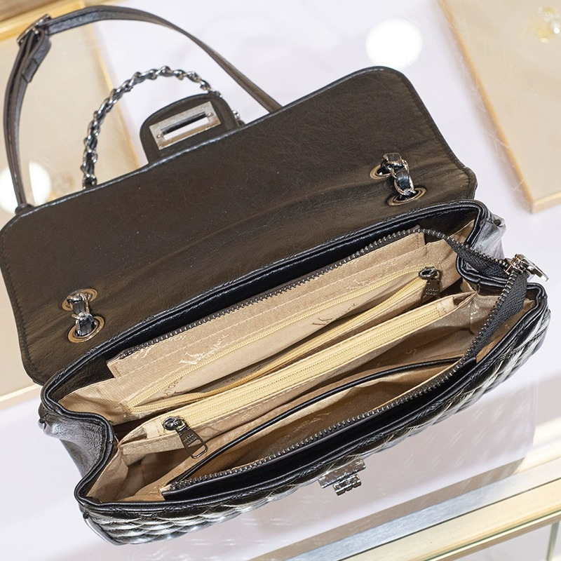 LORDLY KNACK designer bag luxury genuine leather casual flap bag versatile high-quality fashion chain handbag for woman