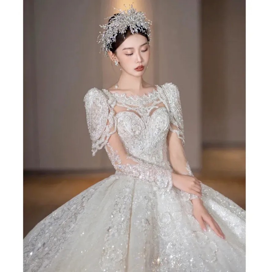 2025 Tulle Beautiful Bride Gowns new Fashion Appliques Lace Wedding Dresses Vintage Boho wed Dress Vestido de Noiva Robe de Mariee Backless Sweep Trai