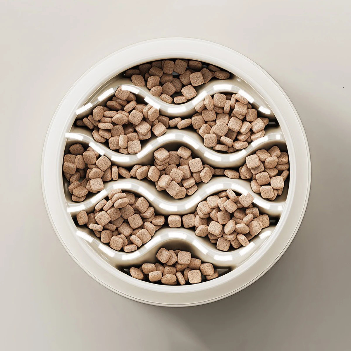 Pet Slow Feeding Bowl Wavy Column Dual-Purpose for Food Water Easy to Clean for Cats Dogs 250813