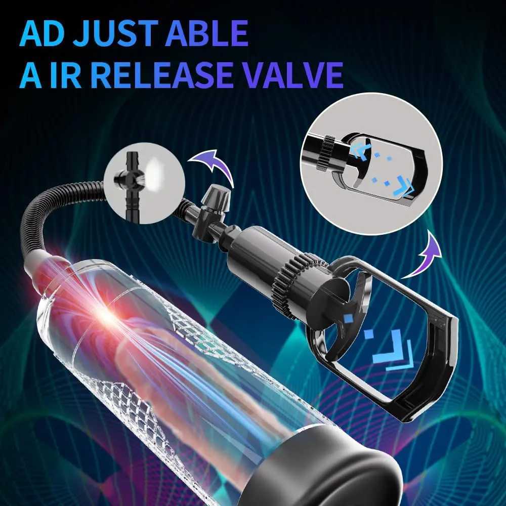Penis Pump Male Masturbator Penis Extender Vacuum Pump Penis Enlargement Enhancer Penis Trainer Massager Ring Sex Toys 18+ XJ250819
