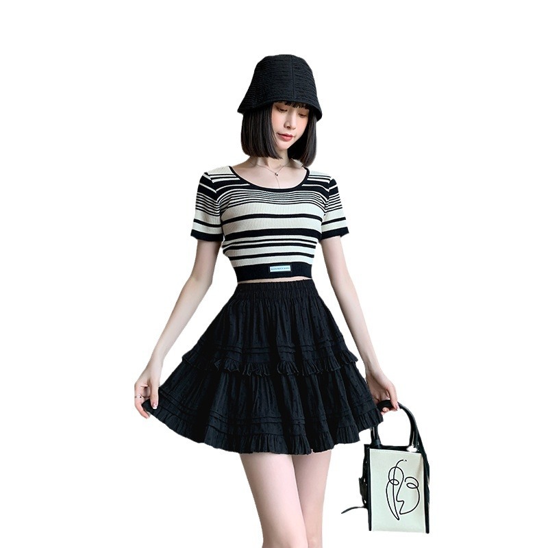 L60140 Women's 2025 Spring Lace Cake Skirt Women's Spring and Summer New Skirt College Style