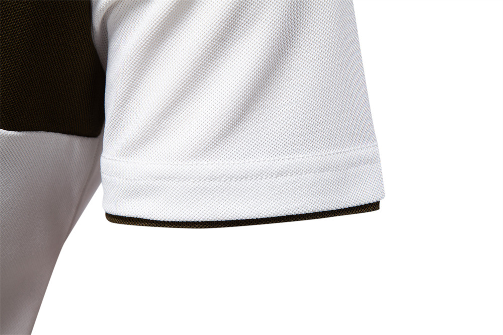 2025 Summer New Men's Polo Shirt Deer Embroidery & Contrast Trim Short-Sleeve V-Neck & Collar Casual Top European Sizes: S - 3XL