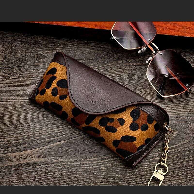 New Anti-Pressure Leopard PU Leather Men Women Portable Storage Bag Myopia Glasses Case Sunglasses