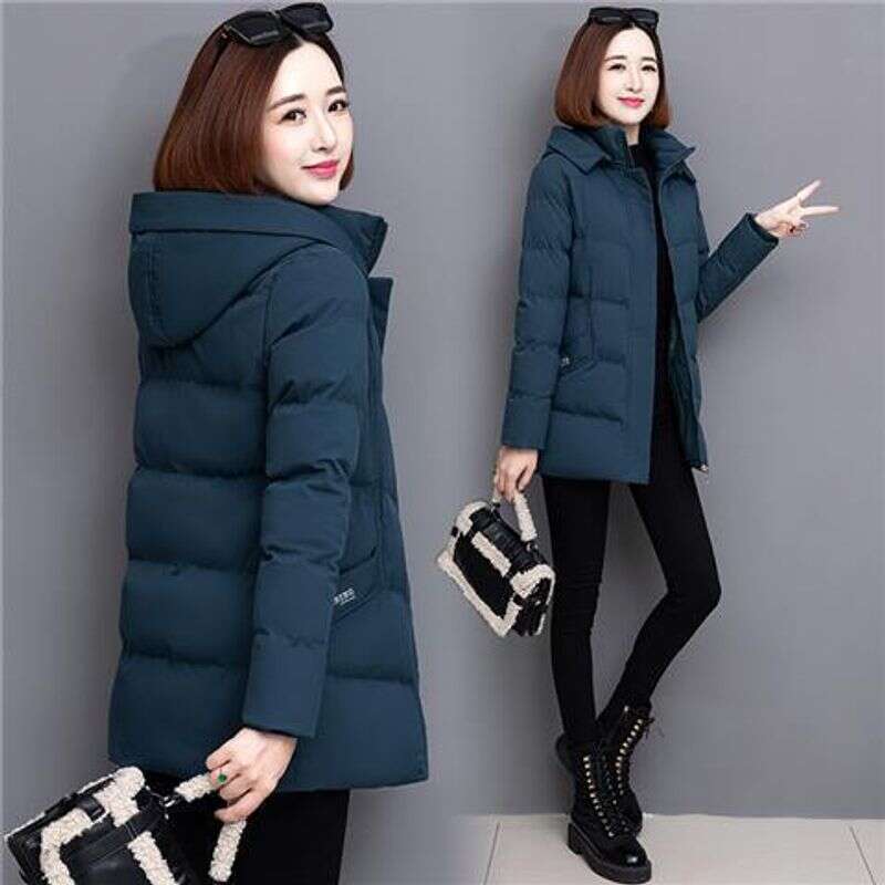 Detachable Hat Down Women's Winter New Thickened Coat Medium To Long Fashion Loose Cotton Jacket