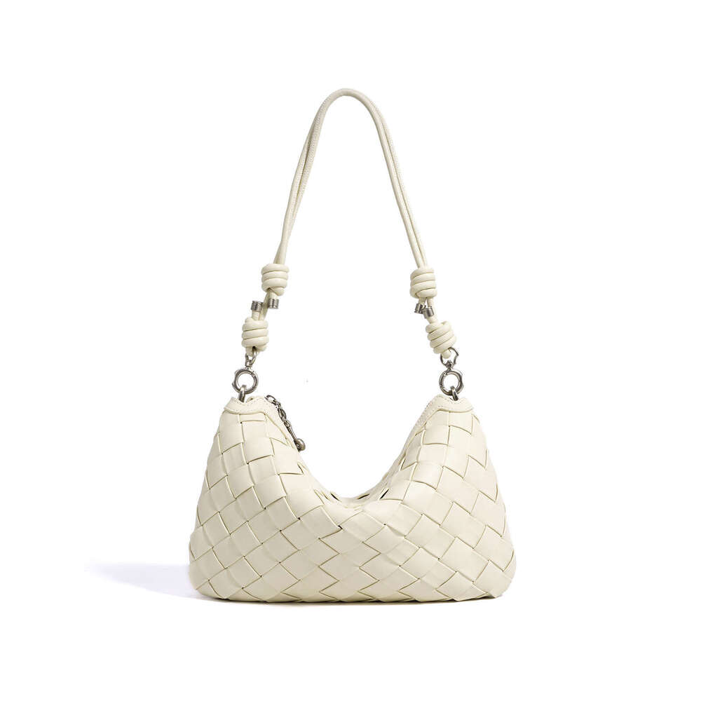 New high-end handheld mobile phone drawstring beach bag mini hand-woven women's underarm shoulder dumpling bag