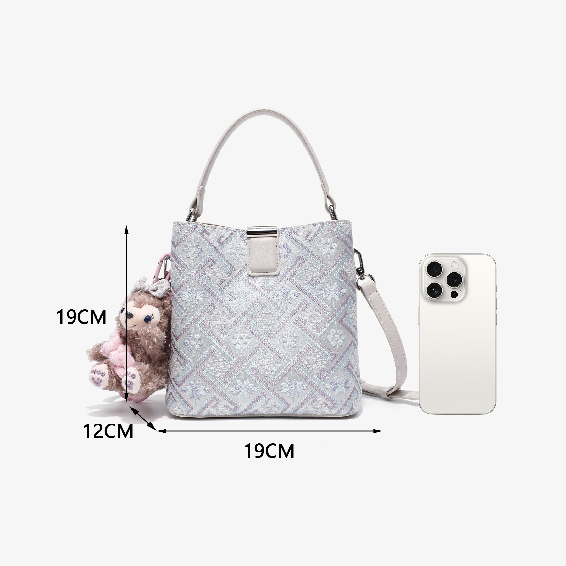 Free Shipping Designer Luxury Shoulder Crossbody Bag Bucket Bag New Atmospheric Handbag Brocade Commuting Bag Casual Fashion Shopping Bag