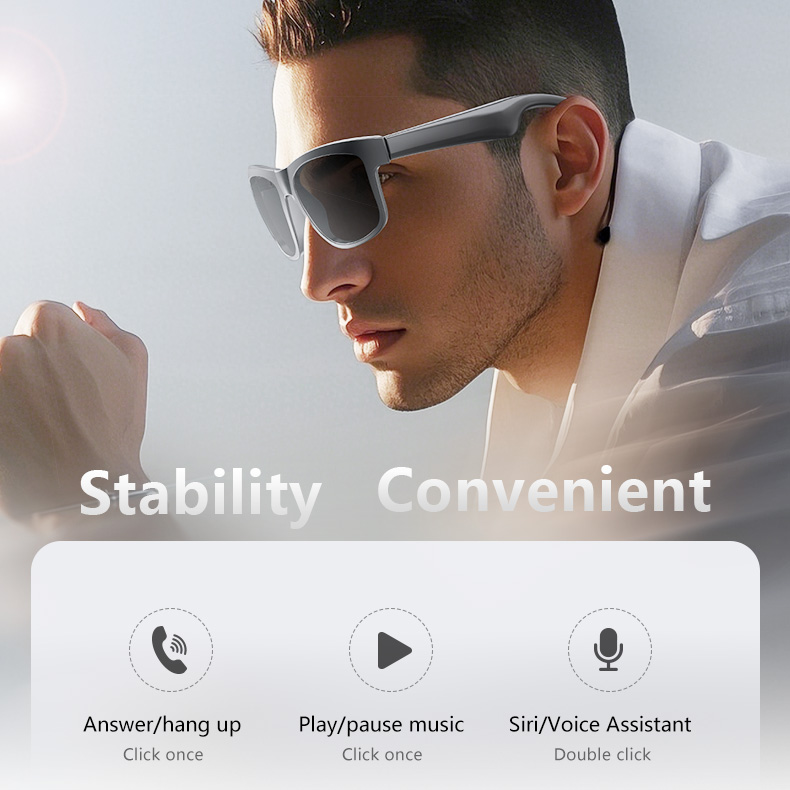 High-tech intelligent Bluetooth translation glasses, future intelligence, lightweight design, comfortable wearing life, outdoor riding, sports running