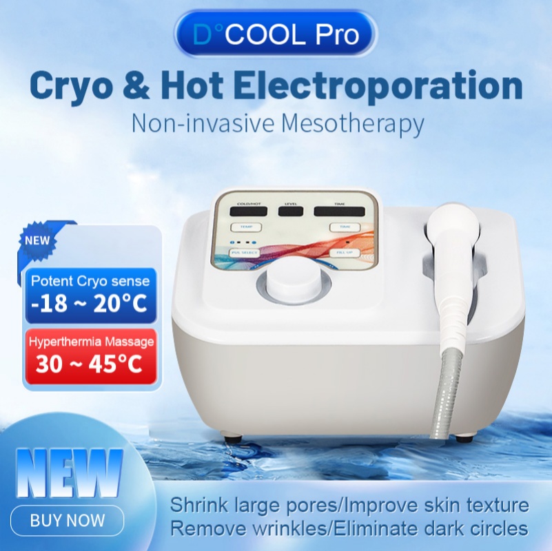 Hot Dcool Portable Cool EMS Skin Tightening Anti Puffiness Facial Electroporation Machine Beauty Device