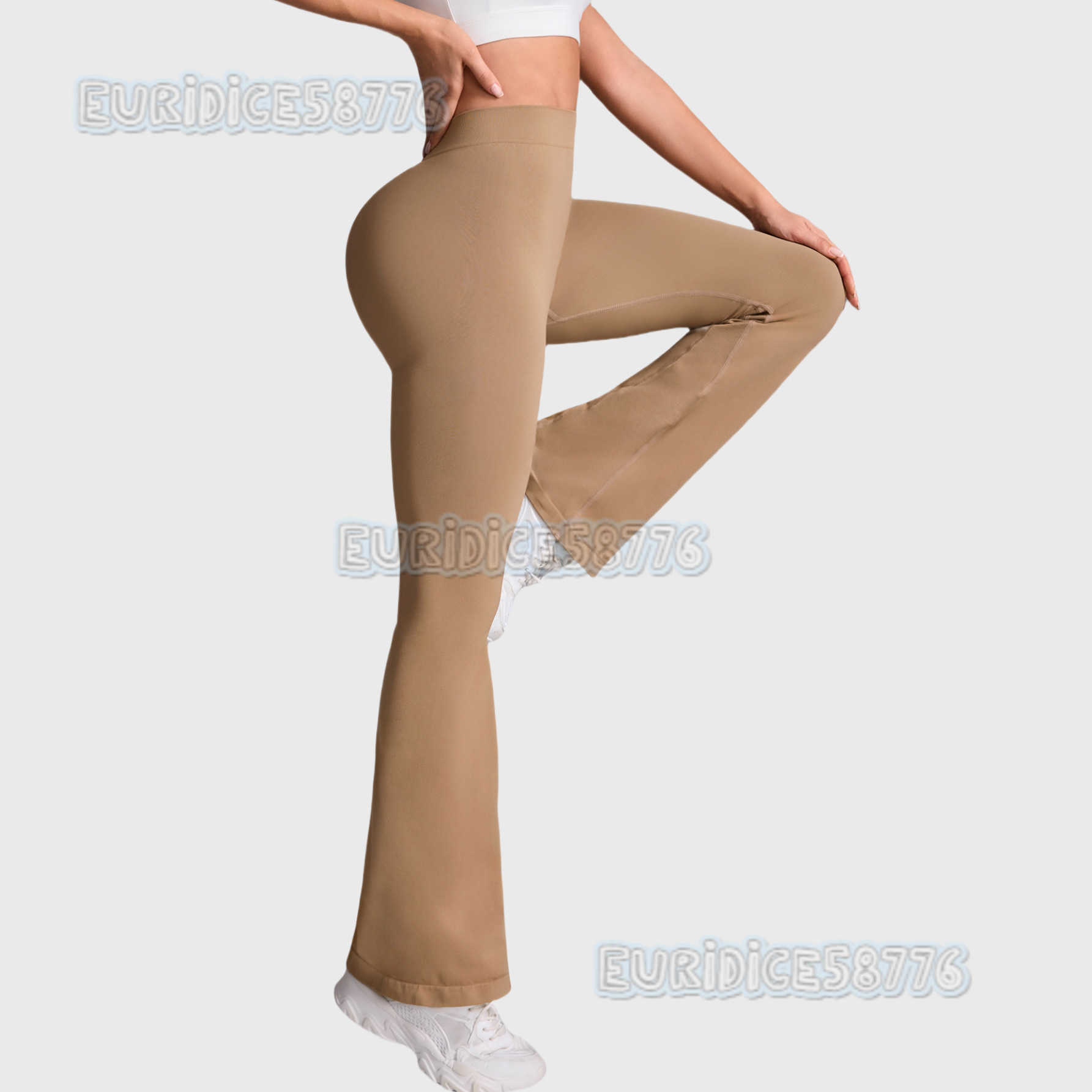 High Waist Tummy Control Yoga Pants Women Deep v Flared Peach Hip Sports Tight Pants High Elastic Running Fitness Long Pants H250819