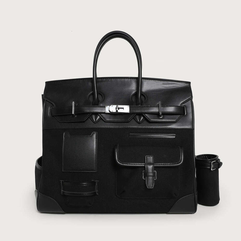 2025 New Season Color-Block Canvas Tote Extra Large Casual Travel Single Shoulder Crossbody Women's Bag