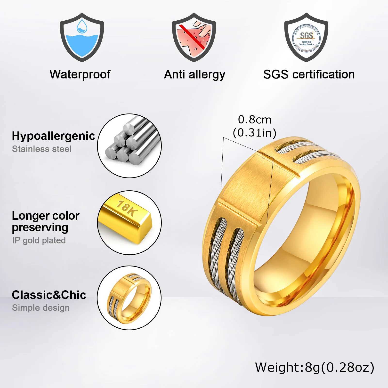 Personalized Chunky Ring for Men Boys Engrave Initials Image Symbol Stainless Steel Ring Stylish Jewelry Gift for Dad Husband W250819