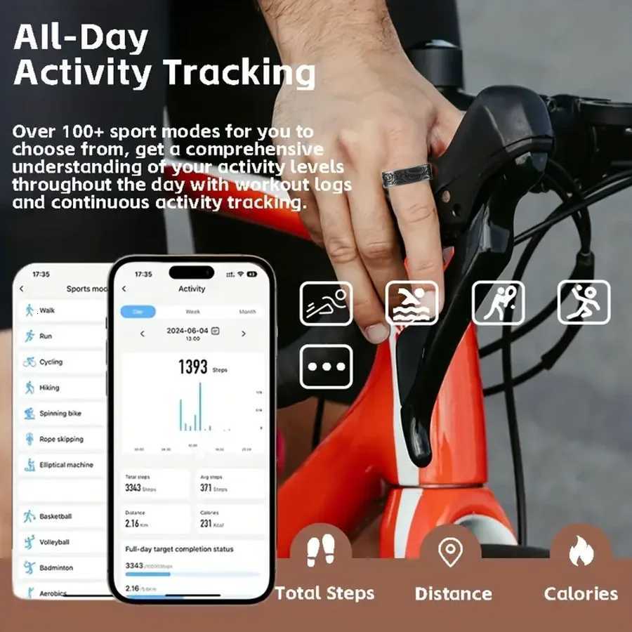 little meatball2025New Smart Ring Mens and Womens Heart Rate Oximetry Monitor IP68 Multi-Sport Mode for Android and iOS W250819