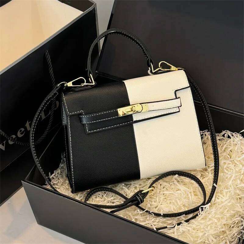 Hot Selling Splicing Bag New Cross-Border Fashion Contrast Color Trend Handbag One Shoulder Oblique Span Popular Women's Designer Bags