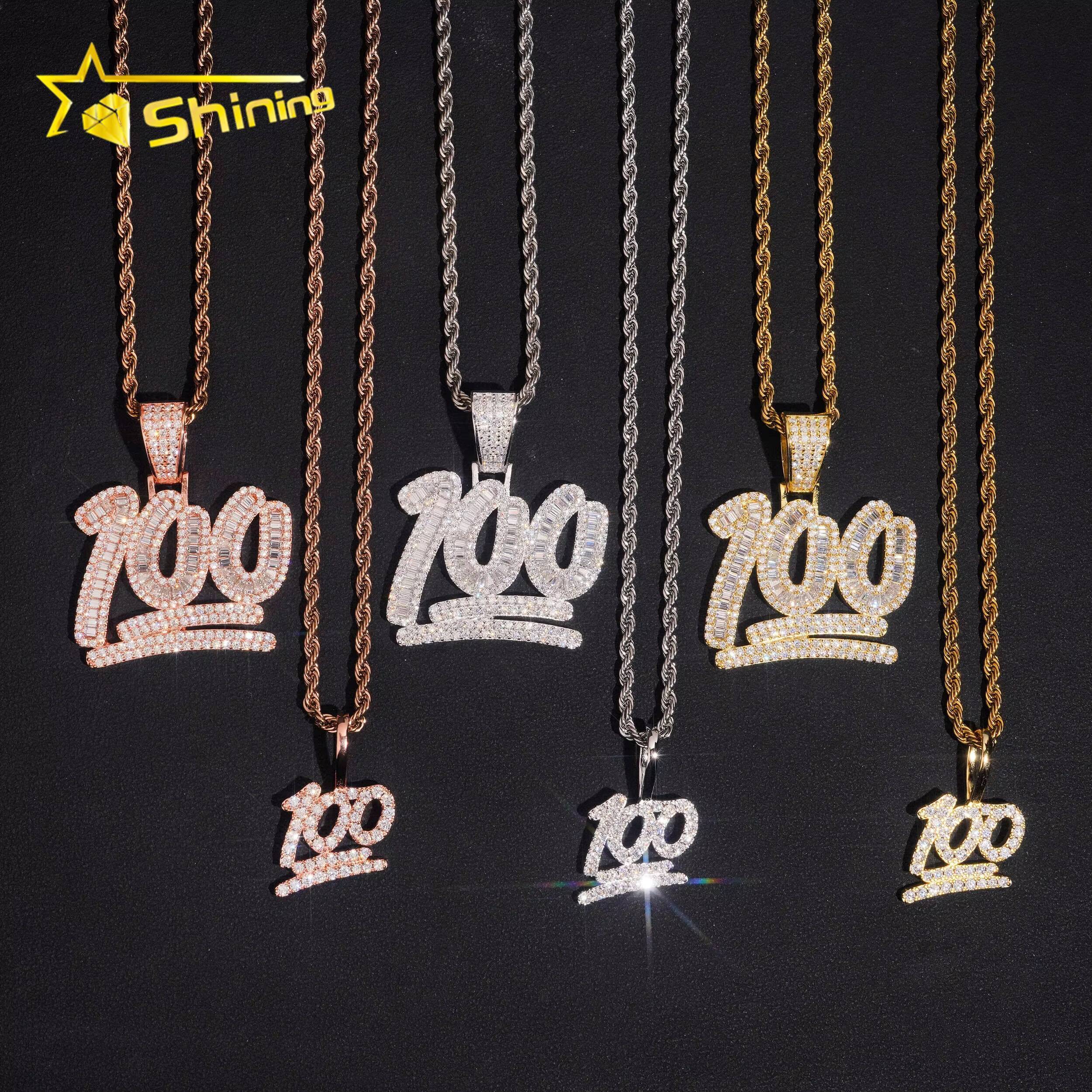 Hip Hop Wholesale Price 925 Silver Iced Out Gift Charm Fine 100% Moissanite Diamond Pendant