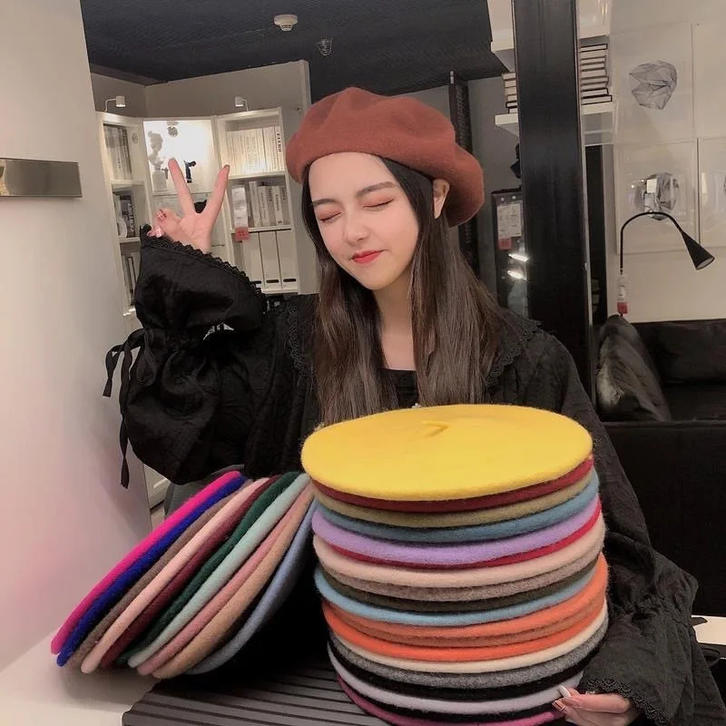 Multiple Colors Woolen Beret Hat for Women Men Classic Vintage Soft Painter Berets Hat Warm Autumn Winter Fashion Caps Ins Style 250819
