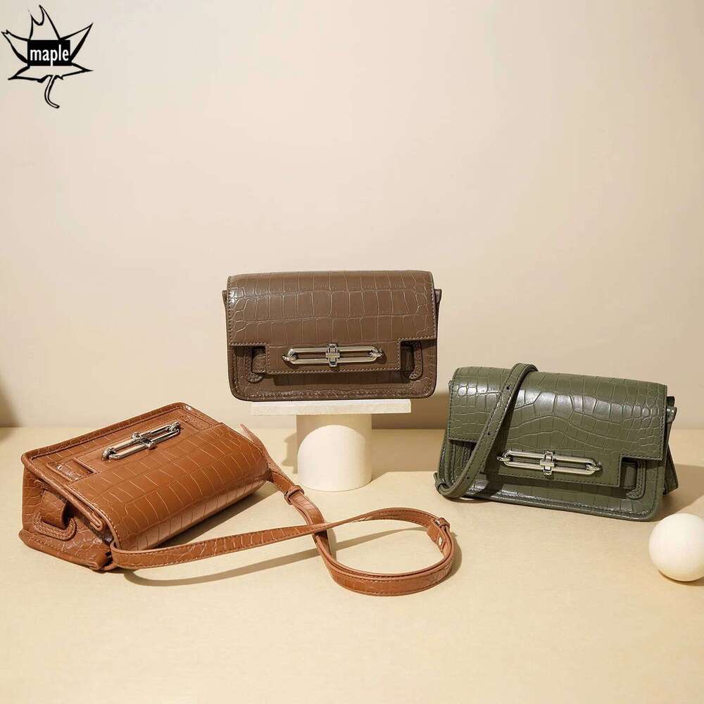 New Spring Green Pig Nose Design Flap Messenger Cow Leather Crocodile Pattern Women Crossbody Shoulder Bag Small Purse