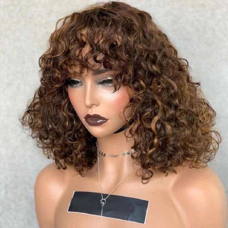 Synthetic Wig New Women's Fashionable Explosion Small Short Curly Hair Multi Color Wig Head Cover