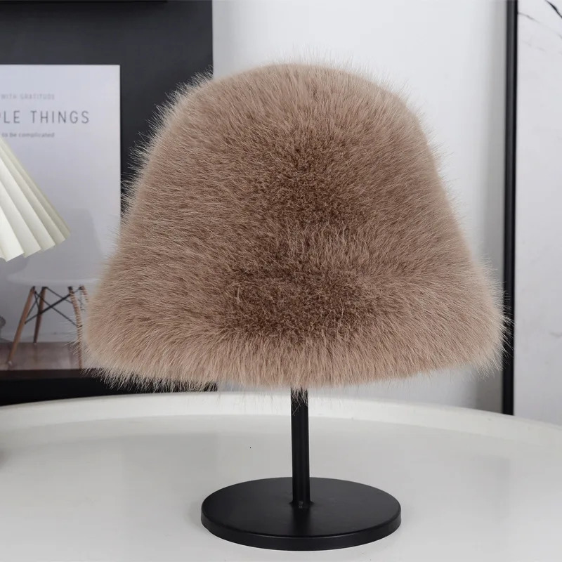 2025 Winter Women Fisherman Beanie Hat Thick Plush Princess Style Comfort Warm Cap for Large Head Size 250819