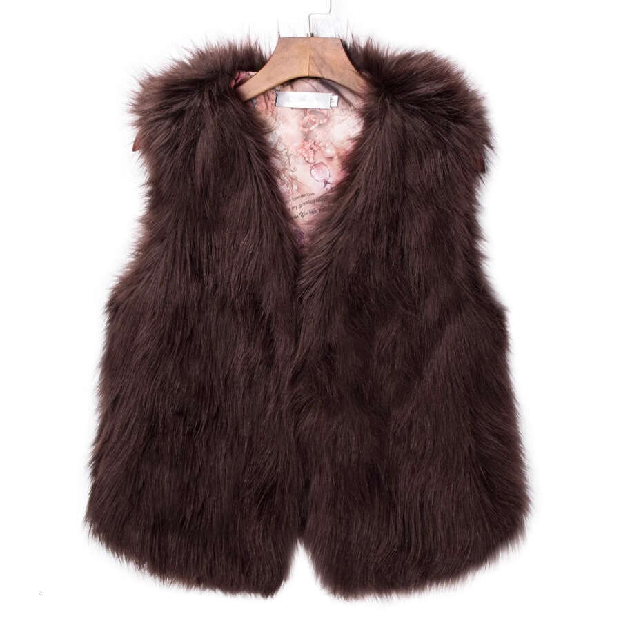 Newest Autumn Fashion Faux Fur Coat Ladies Sleeveless Slim Vest Women Jackets Outerwear Waistcoat Big Size Black Gray Coat