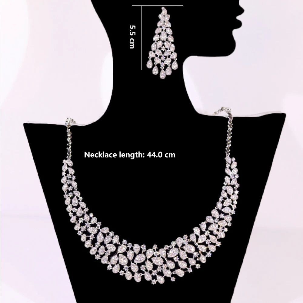 ASNORA Gorgeous CZ Crystal Zirconia Silver Color Necklace Europe Bridal Wedding Party Dubai Jewelry Set for Women 250815