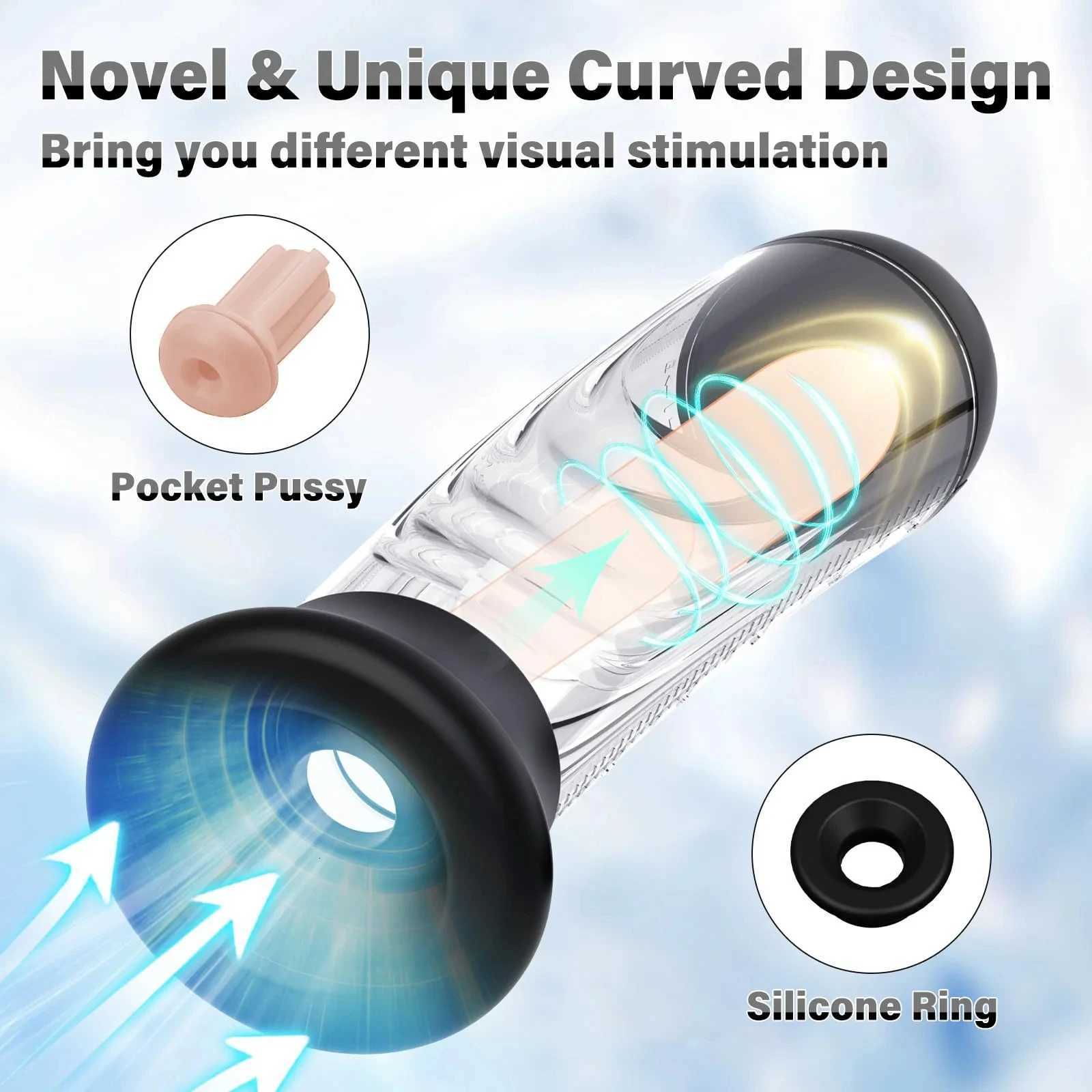 Penis Vacuum Pump with Pocket Pussy Manual Male Masturbator Cup Penis Pressure for Men Stronger Bigger Erections Adult Sex Toys XJ250819