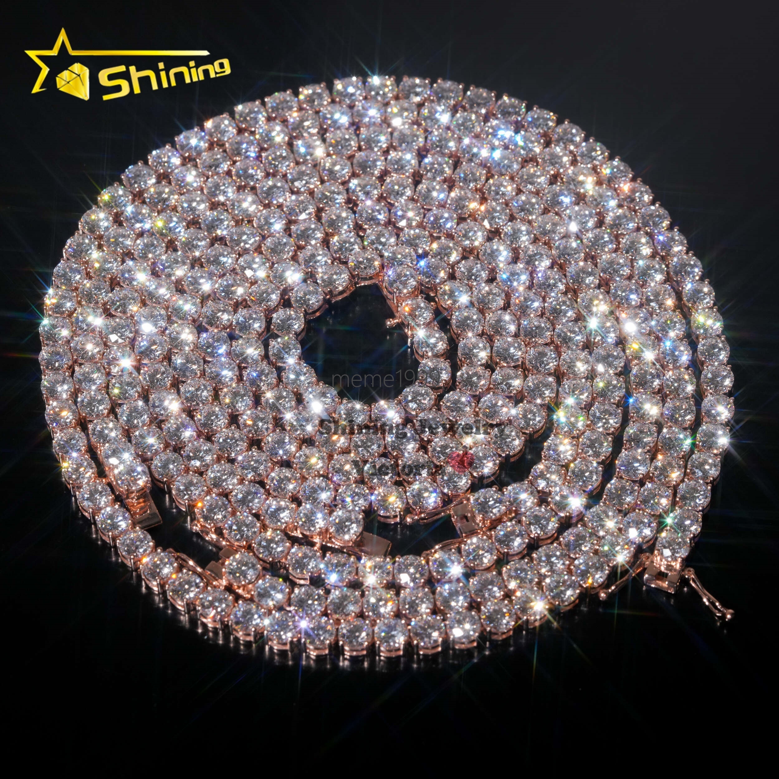 Custom Iced Out Diamond Hip Hop Jewelry Tennis Chain 5MM 10K Real Soild Gold Lab Grown Diamond Tennis Necklace