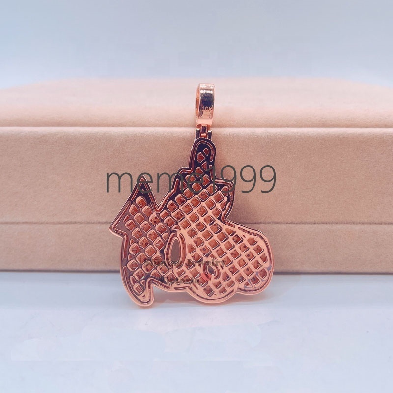 14k Rose Gold Plated Sterling Silver Hip Hop Men Vvs Moissanite Diamond Iced Out Allah Pendant