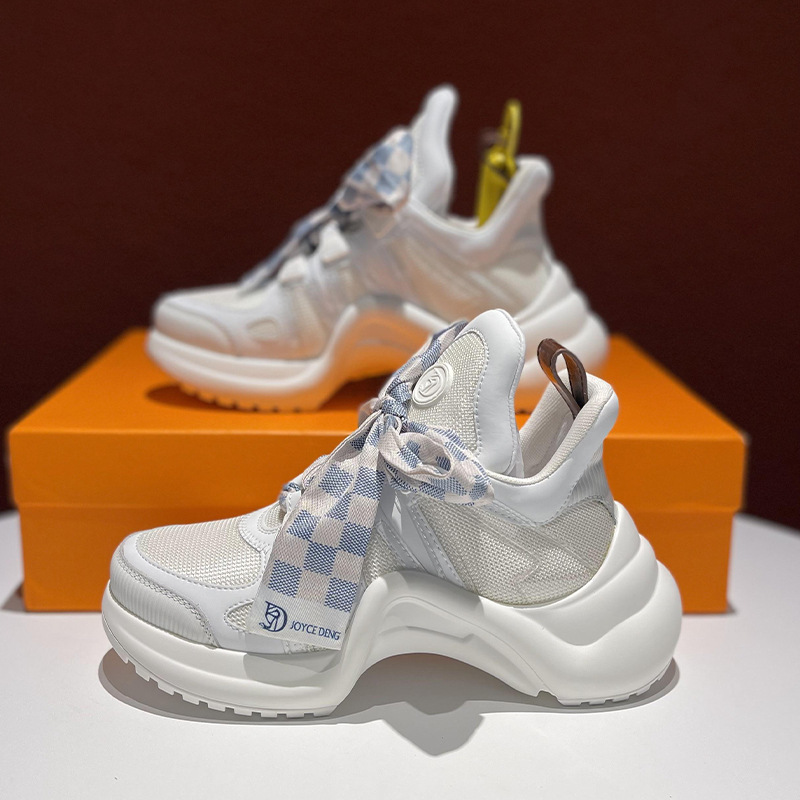 Designer's popular classic bow shaped sports shoes autumn new versatile super hot sneakers khaki white size 36-40