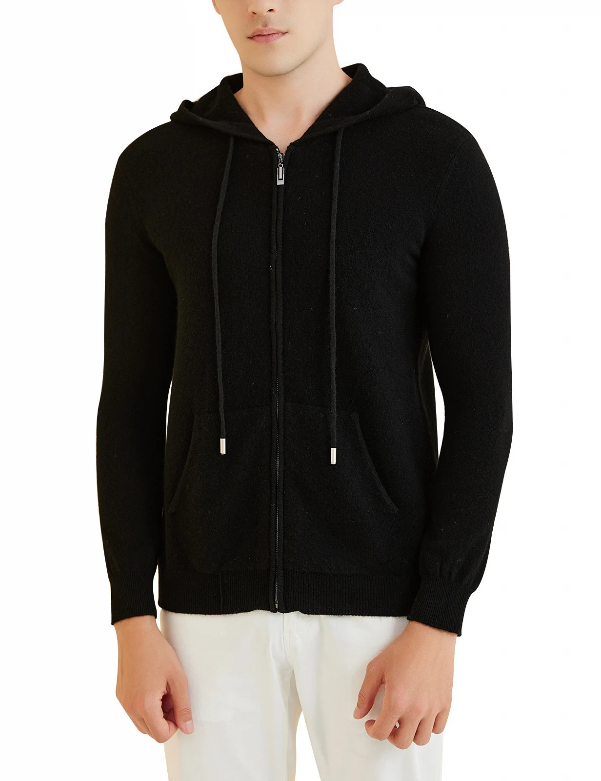 LONGMING Sweater Mens Cardigan Hoodies 100% Merino Wool Fall Winter Warm Long Sleeve Zip Sweatshirt Sport Hooded Jacket 250819