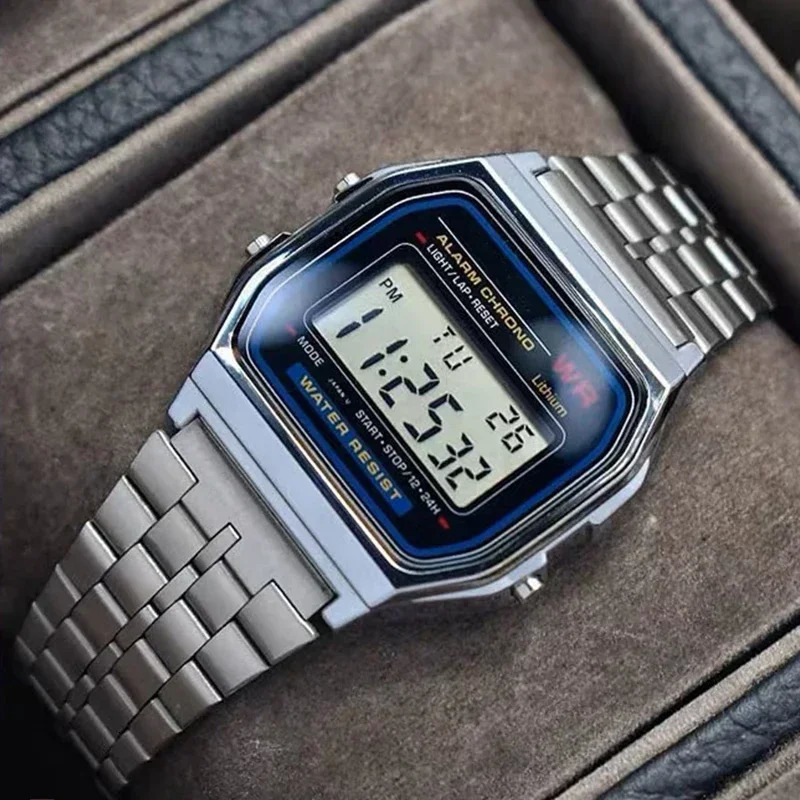 F91W Band Watch Waterproof Retro Digital Stainless Steel Sports Military Watches Men Women Digital Electronic Wrist Watch Clock 250819