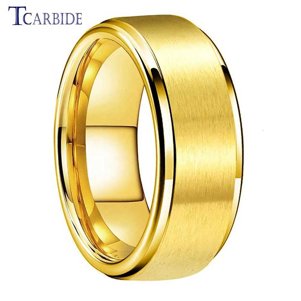 8mm Classic Stainless Steel Ring Engagement Wedding Bands For Men Women Stepped Brushed Fashion Jewelry W250819