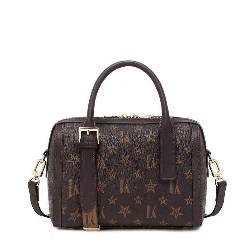 LORDLY KNACK designer bag light luxury genuine leather boston bag casual large capacity high-quality vintage handbag for woman