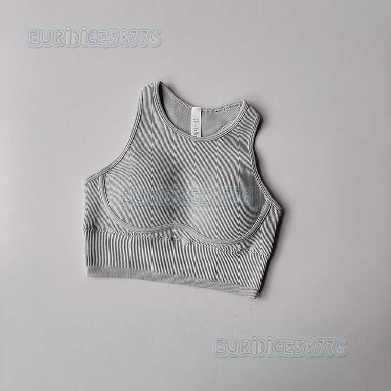 One-piece Running Fitness Sports Vest for Women High-intensity Ribbed Hollow-out Back Shockproof Tight-fitting Yoga Bra H250819