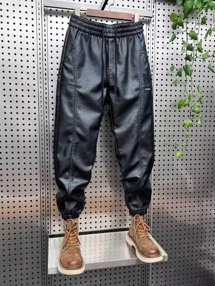 Trendy Motorcycle Leather Pants Mens Hip Hop Harem Loose Trousers Outdoor Jogger Sweatpants Luxury Brand High Quality Clothing W250819