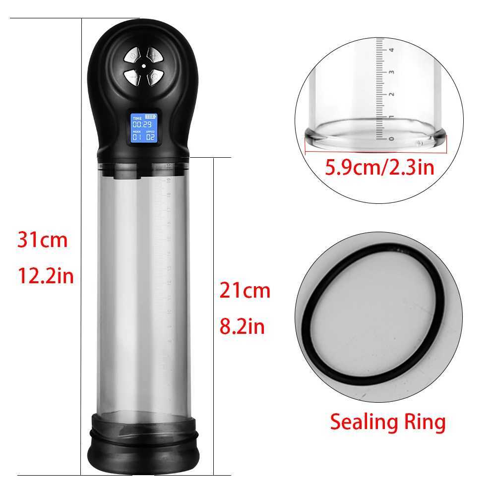 Penis Pump IPX7 Waterproof Electric for Men Penis Enlargement Vacuum Pump Penis Enlarger Massager Male Masturbators 18+ Sex Toys XJ250819