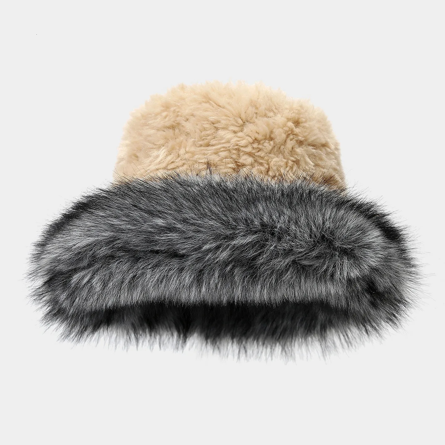 Faux Fur Lined Fisherman Hat for Men Women - Winter Warm Trapper Hat with Fleece Thickened Unisex Bucket Cap for Cold Weather O 250819