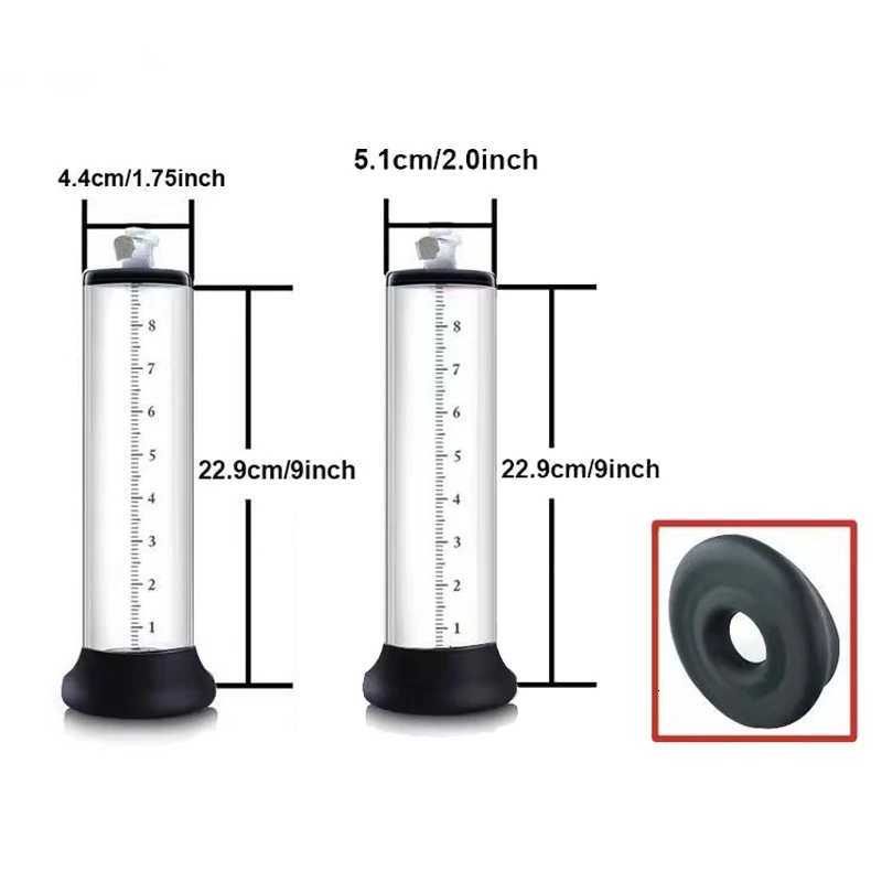 Male Penis Vacuum Pump Enlarger Extender Enhancer Erection Penile Enlargement Growth Trainer with Sealed Sleeve Sex Toys for Men XJ250819