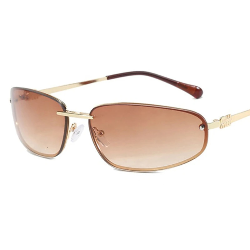 Oval Frameless Y2K Sunglasses High-end Styling Punk Sunglasses Outdoor Retro Personality Sunglasses Women 250815