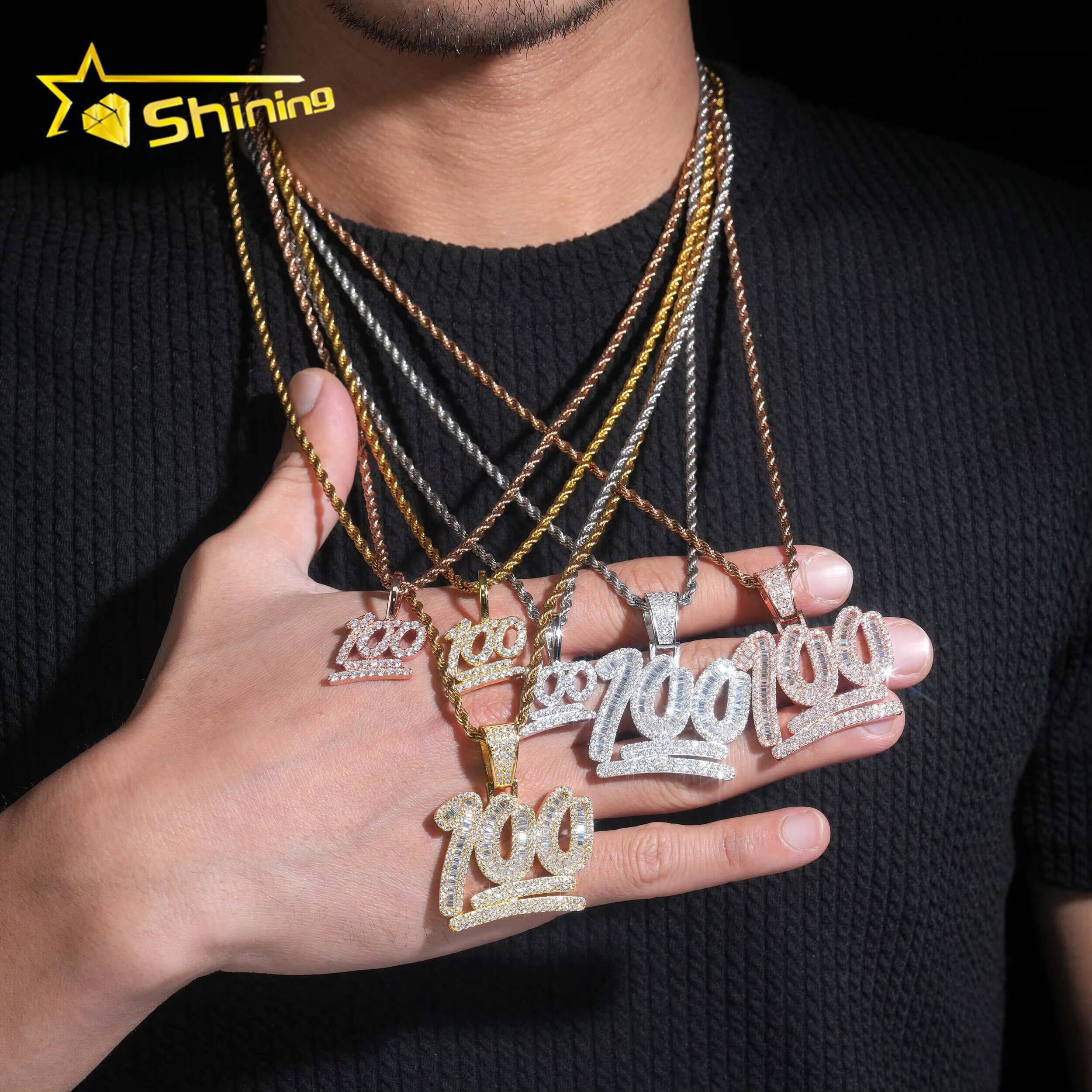 Hip Hop Wholesale Price 925 Silver Iced Out Gift Charm Fine 100% Moissanite Diamond Pendant