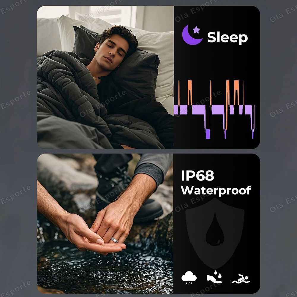 Men Women Smart Ring With Charging Case Heart Rate Sleep Sport Fitness Tracker 3ATM Take Photo SmartRing Android IOS W250819