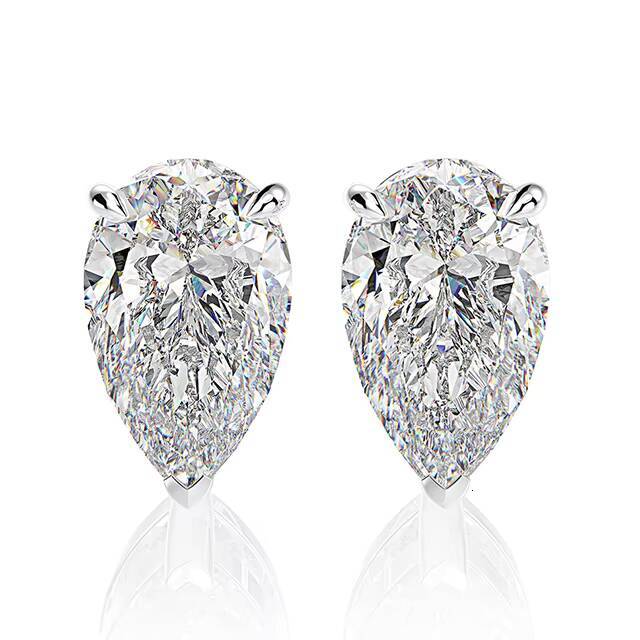 2025 new style Pear Shape Moissanite Earrings Moissanite Diamond 925 Sterling Silver Stud Earring