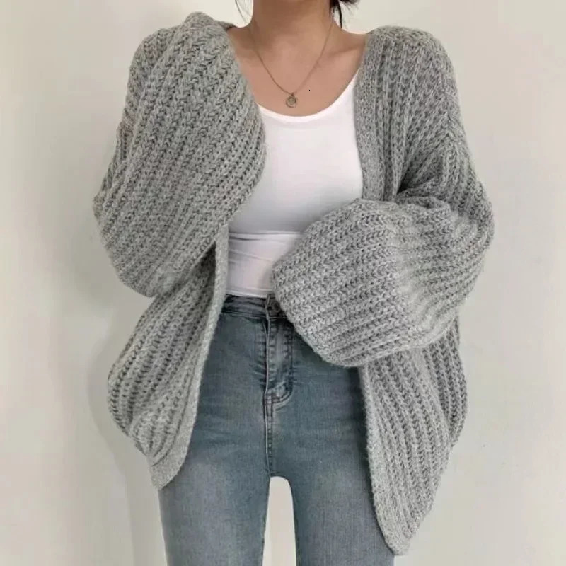 Chic Korean Fashion Short Cardigans Knitted Poncho Women Summer Elegant Vintage Minimalist Lady Tops 250819