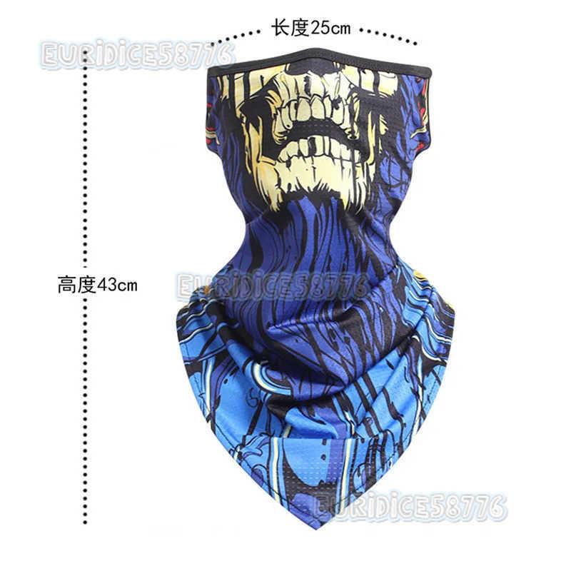 Unisex Skull Face Scarf Bandana Ear Loops Face Balaclava Sports Neck Gaiters Digital Print Outdoor Windproof Thin Triangle Scarf H250819