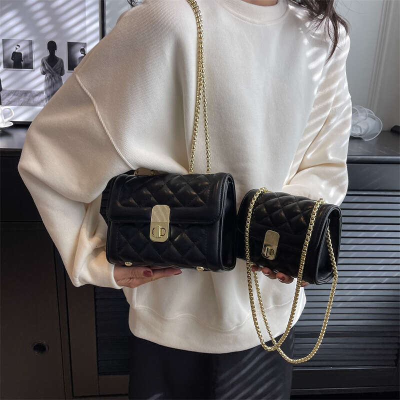 Quilted Bags Embroidery for Women 2025 New Versatile Chain Crossbody Designer Trendy Textured Fashion Single Shoulder Small Square Bag
