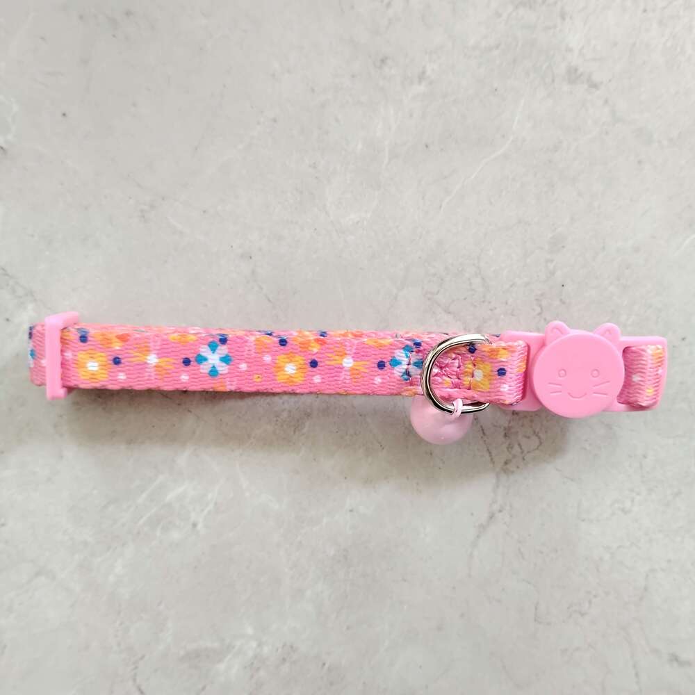 Colorful Flower Pet Collar Cute Cat Necklace Pink Sky Blue Fashion Festive Kitten Neck Ring