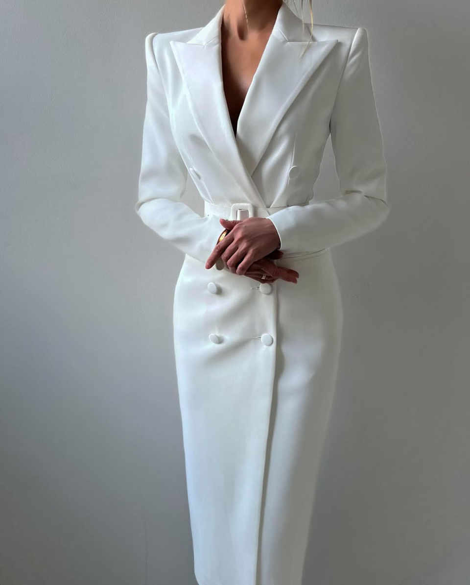 Elegant Women Blazer Dress Customized Slim Fit Banquet Party Gowns Jacket Sets Ladies Business Coat 2 Pieces