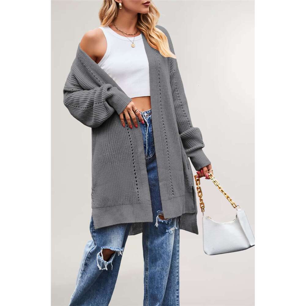 Women's Clothing Winter Autumn New Sweater Solid Color Loose Coat Pocket Knitted Cardigan B5