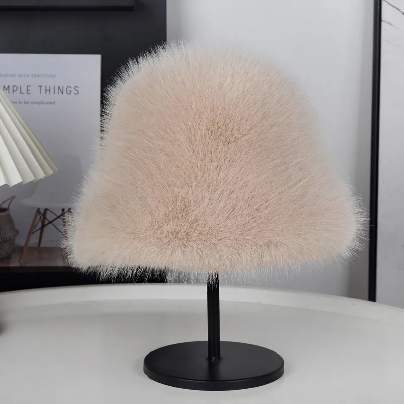 2025 Winter Women Fisherman Beanie Hat Thick Plush Princess Style Comfort Warm Cap for Large Head Size 250819