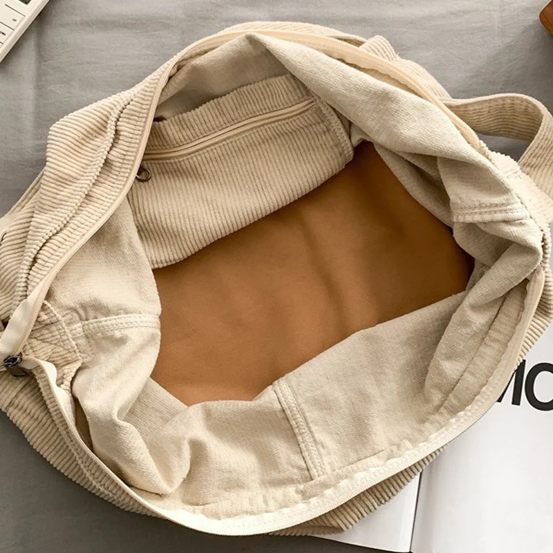 Vintage Womens Corduroy Shoulder Bags Large Capacity Crossbody Bag Casual Handbag Crossbody Purse 250818