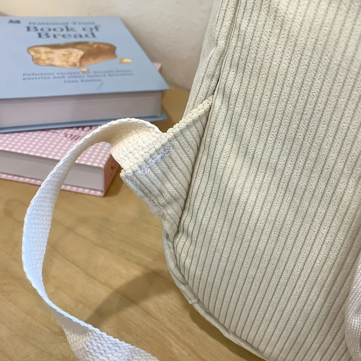 Simple Casual Schoolbag for Women Japanese Corduroy Solid Color Lazy Style Travel Backpack High School Student Backpack250813